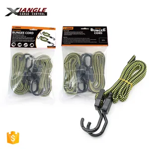 2pk 18mm Flat Adjustable Length Rubber Luggage Rope Bungee Cords With Hooks Bungee