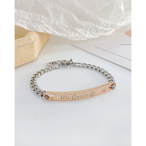 Braccialetti di coppia romantici in stile europeo-americano <span class=keywords><strong>per</strong></span> <span class=keywords><strong>San</strong></span> <span class=keywords><strong>Valentino</strong></span>, raffinati braccialetti con perline in acciaio al titanio <span class=keywords><strong>per</strong></span> innamorati - Product Image 2