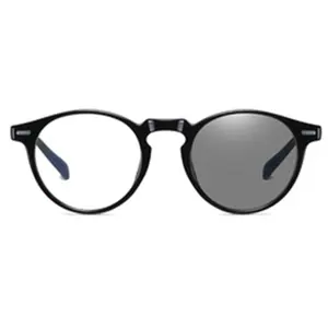 复古圆框TR材料防蓝光光致变色眼镜男女通用电脑UV400太阳镜