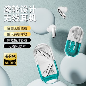 หูฟังไร้สายดีไซน์โรลเลอร์ บลูทูธ 6.0 เสียงความละเอียดสูง สำหรับเล่นกีฬา พร้อมการชาร์จแบบ Type C กันน้ำระดับ IPX4 - Product Image 1