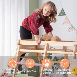 Magnolia Aire de jeux intérieure 7-en-1 <span class=keywords><strong>Jungle</strong></span> Gym Set de jeu pour enfants de 2 à 6 ans-Toboggan Mur d'escalade Corde Mur Grimpeur Bars de singe - Product Image 4