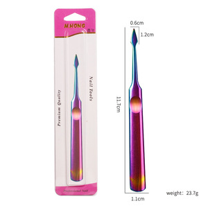 Poussoir à cuticules multifonction en acier inoxydable pour manucure, outil professionnel pour nail art, vente en gros - Product Image 3