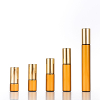 Rouleau vide sur flacon 1ml 2ml 3ml 5ml 10ml d'échantillons de parfum ambre clair bouteille en verre à rouleau avec bouchon noir