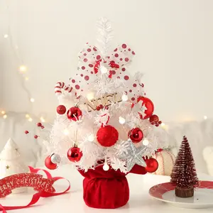 Kanlong 2024 neue Art Weihnachts dekoration rote Kugeln Tisch Wohnkultur Weihnachts dekoration Baum setzt mit Schnee farbe