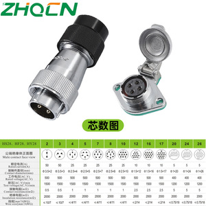 Zhqcn WF28 Waterproof Aviation Connector 2 Pin Zinc Alloy Plug Male IP67 Electrical Engineering - Product Image 3