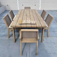 Nouveau design de meubles de luxe en teck massif ensemble de salle à manger pour l'extérieur tables à manger et chaises de jardin de haute qualité