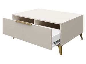 Ensemble de meubles de salon en bois beige moderne certifié FSC sur mesure OEM pour la maison avec pieds en métal doré - Product Image 6