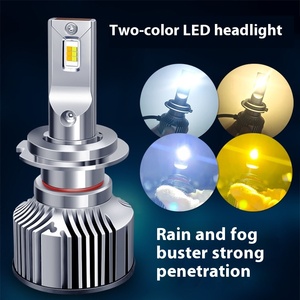 Faro LED de dos colores, Bombilla <span class=keywords><strong>antiniebla</strong></span> Universal para coches y camiones, 12V/24V, haz Alto y Bajo de dos temperaturas, nueva luz amarilla blanca - Product Image 5
