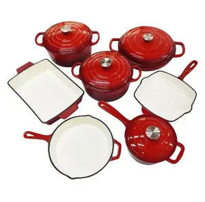 Houseware Restaurant Colored Enamel Soup And Pans Milk Pots Dutch Oven Grilling Pan Steak Baking Pan Cooking Tools With Handle