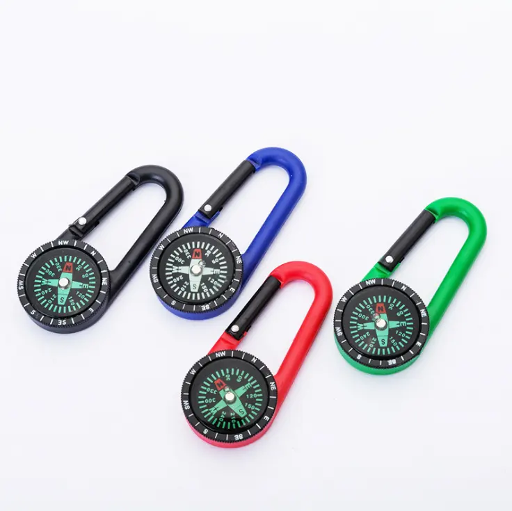 Mini Multifunctional Carabiner Compass Clip Keychain for Camping Climbing Hiking ,Outdoor Climbing Survival Tools