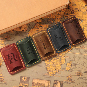 AIGUONIU-Portalápices de cuero Vintage personalizado, estuche grabado con láser, diseño extraíble, tamaño de bolsillo, 7,1x4,4X1cm, regalo - Product Image 4
