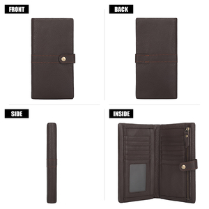 J.M.D portefeuille Long multifonctionnel pour hommes, <span class=keywords><strong>porte</strong></span>-cartes en cuir, passeport, <span class=keywords><strong>porte</strong></span>-livre avec poche pour téléphone - Product Image 3