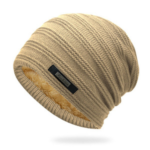 Cappello Invernale da Uomo, Berretto Casual Versatile per Esterni, Cappello in Maglia a Doppio Strato con Velluto Ispessito per Uomini e Donne - Product Image 1