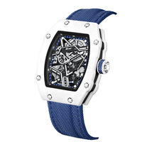 Montre à quartz ultra-fine lumineuse et étanche pour homme, bracelet en nylon, modèle barillet, best-seller transfrontalier, montre tendance