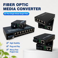 Convertisseur de média fibre optique monomode SC/LC 100 Mbps/1000 Mbps/1G Ethernet vers fibre optique 1/4/8 ports