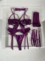 Ensemble de lingerie érotique 6 pièces, best-seller 2025, sexy, bondage, bretelles creuses, longs gants, lien de serrage sur la poitrine