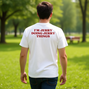 Camiseta I'm Jerry Doing Jerry Things, blanca, para adultos, unisex, promocional - Product Image 3