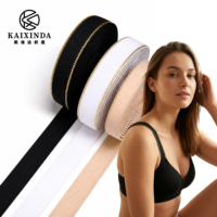 Vente directe d'usine : Bandes élastiques en nylon avec fil doré brillant, bordure jacquard, pour bretelles de soutien-gorge, vêtements et ruban de décoration intérieure