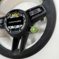Volante Deportivo Personalizado Completamente en Alcántara para Porsche GT Cayenne Macan Boxster Cayman Taycan Panamera Carrera 991 992 911