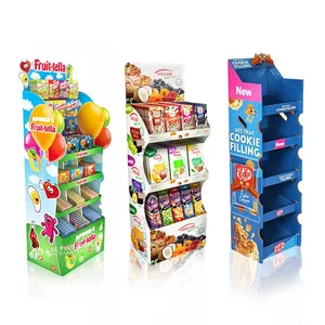 custom food snacks pos paper rack display product fsdu carton display stand cardboard display rack