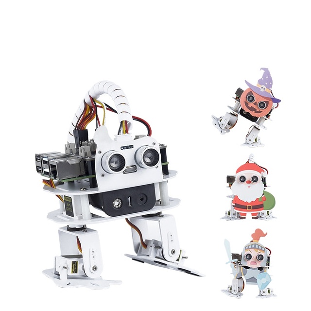 Raspberry Pi 4B intelligent bionic robot, humanoid obstacle avoidance follows Python programming development kit 3B +