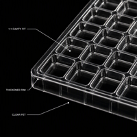 Plateau en feuille de PET transparente et recyclable pour produits de quincaillerie, emballage de présentation ultra-transparent, boîte sous blister sous vide