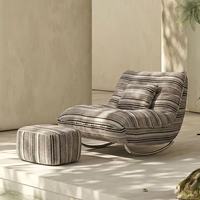 Fauteuil simple de salon de style nordique, chaise longue de balcon, fauteuil de détente pour hôtel, villa, appartement, en tissu chenille, fauteuil moderne