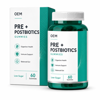 Gummies prébiotiques et postbiotiques à base de Bacillus Coagulans et d'inuline pour le soutien du microbiome, formule professionnelle pour la santé intestinale