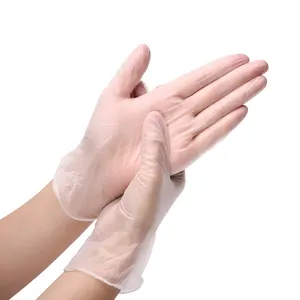 GLOVEMAN temizle toz lateks ücretsiz su geçirmez yağ dokunmatik muayene laboratuvar ev PVC vinil tek kullanımlık eldivenler