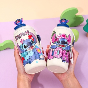 Dibujos animados <span class=keywords><strong>3D</strong></span> <span class=keywords><strong>Stitch</strong></span> muñeca tapa <span class=keywords><strong>taza</strong></span> de café lindo vaso de paja botellas de agua de aislamiento de acero inoxidable para niños - Product Image 4