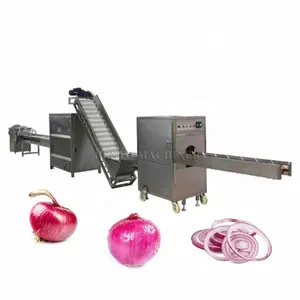 High Performance Slicer Machine For Onion / Onion Peeler / Onion Peeling Machine And Root Cutting