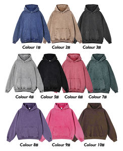Vente en gros 420gsm sweat à capuche lourd personnalisé Stone Wash Vintage en détresse surdimensionné épaisseur assurée gaufrage impression - Product Image 6