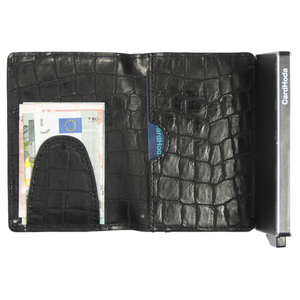 Portefeuille CardHoda P04016-BON en nylon doublé, texture crocodile, ouverture automatique, éjection fine, blocage RFID, antivol, unisexe, grand format - Product Image 2