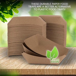 Plateau de pâtes en papier kraft, emballage en carton bon marché, plateau à usage unique <span class=keywords><strong>pour</strong></span> barbecue, <span class=keywords><strong>pour</strong></span> les aliments, étanche à l'<span class=keywords><strong>eau</strong></span> - Product Image 3