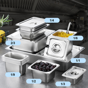 Fournisseur d'ustensiles de cuisine pour traiteur 1/6 Gn Pan 100mm Gn Pan/Food Container Gastronorm Pan Acier inoxydable 200mm de profondeur pour <span class=keywords><strong>Holtel</strong></span> - Product Image 3