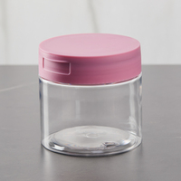 250ml 300ml 350ml Conteneur de pot de poudre libre acrylique en plastique transparent personnalisé avec tamis Conteneur de pots cosmétiques vides en gros