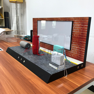 Nhà máy tùy chỉnh Acrylic loa hiển thị đứng với ánh sáng LED thiết kế hiện đại Máy tính để bàn <span class=keywords><strong>perspex</strong></span> đứng hiển thị cho cửa hàng điện tử - Product Image 1