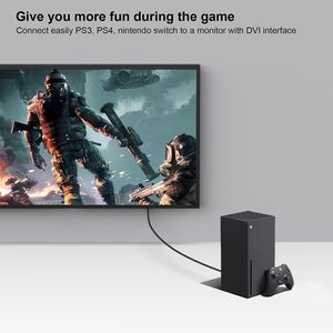 อะแดปเตอร์ SYONG DVI เป็น HDMI แบบตัวผู้ต่อตัวเมีย พร้อมสายชุบทอง 2 ชิ้น ตัวแปลงพอร์ต DVI-D แบบสองทิศทาง รองรับความละเอียด 4K 1080P - Product Image 4