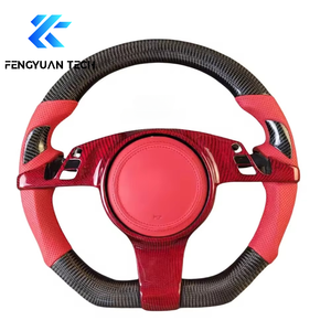 Volant de voiture en fibre de carbone ROUGE pour <span class=keywords><strong>Porsche</strong></span> Cayenne 981 911 Panamera 2010 2011 2012 2013 2014 2015 <span class=keywords><strong>2016</strong></span> - Product Image 2
