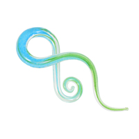 Pyrex verre torsion spirale oreille conique civière Tunnel bouchons Piercing bijoux extenseur bijoux verre oreille cônes bouchons