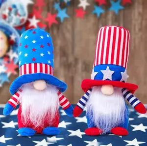 2021 Patriotische USA Gnome Puppe Handgemachte schwedische Zwerg Elf Unabhängigkeit stag Plüsch puppen Ornament National feiertag Geschenk Dekoration