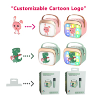 Mini Machine à Chanter Portable pour Enfants, Haut-parleur Karaoké Dinosaure Mignon avec 4 Changeurs de Voix, Lumière RGB, Stéréo, Idéal pour Fêtes à Domicile, Cadeau