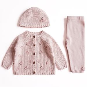 <span class=keywords><strong>Cardigan</strong></span> maglione neonato bambina con cappello ricamo fiore rosa caduta all'ingrosso abbigliamento per bambini boutique 91110460 - Product Image 2