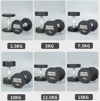 Dumbbell Baja Urethane PU Murah Grosir Kustom, Peralatan Olahraga Gym Kepala Bulat CPU
