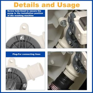 Bomba de Desagüe WH23X28418 290D1201G003 WH23X24178 Compatible con Lavadoras G-E <span class=keywords><strong>Hotpoint</strong></span>, Reemplaza a 290D1201G001 (Venta al Por Mayor) - Product Image 4