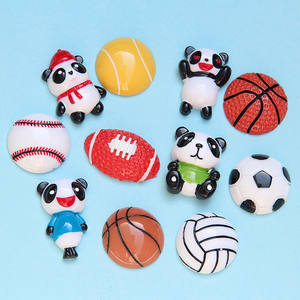 Pelota deportiva de resina grande, parche de fondo plano, accesorios de fútbol y baloncesto, joyería creativa DIY, pendientes de tuerca, paquete ECPERT - Product Image 2