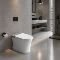 Toilette intelligente pour salle de bain moderne avec ouverture automatique du couvercle, siège de bidet chauffant, séchage à l'air chaud, affichage numérique et veilleuse