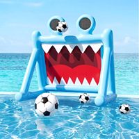 But de football gonflable 2-en-1 pour enfants avec balles, jeu aquatique de lancer et de frappe, cadeau sportif d'extérieur pour jardin, écologique