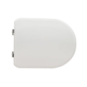Couvre-siège de toilette blanc avec charnières d'extension en forme de C, longueur 42 cm, largeur 35,5 cm - Product Image 1