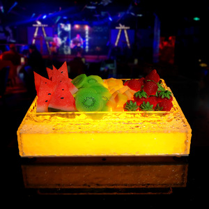 Plateau à fruits en acrylique lumineux, design rectangulaire à motif de glace, pour fêtes, bars, KTV, discothèques - Product Image 3